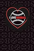 I Love Baseball Notebook: Squared Composition Book for Baseball Fans & Players, 96 Pages, 6x9 inch
