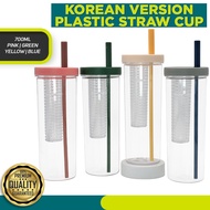 Korean Version Plastic Straw Cup 700ml