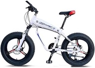 Fashionable Simplicity 20 Inch Mountain Bikes 30-Speed Overdrive Fat Tire Bicycle Boys Womens Aluminum Frame Hardtail Mountain Bike With Front Suspension Blue (Color : White, Size : 3 Spoke)