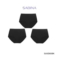 Sabina กางเกงชั้นใน (Set 3 ชิ้น) (ทรง Haft) รุ่น Panty Zone รหัส SUXZ663BK สีดำ M One