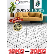 Tikar Getah 20m x 1.83m (6 kaki) Tebal 0.4mm PVC Vinyl Carpet Flooring Rug Mat Canopy Karpet Velvet Toto Khemah Kanopi