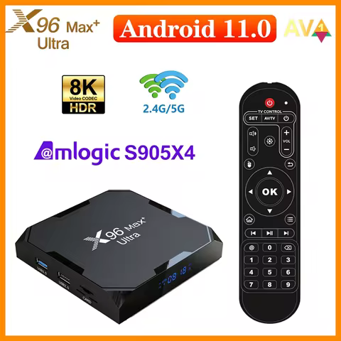X96 Max+ Ultra Smart TV Box Android 11 Amlogic S905X4 Support 8K AV1 HDR Dual WiFi BT4.0 100M LAN Se