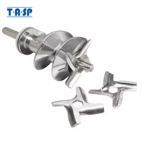 1 Set Kitchen Appliance 1pc 115mm Meat Grinder Screw SS-989843 and 3pcs Blade for Moulinex HV2 ME20 