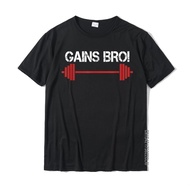 Gains Bro Workout Weightlifting T-Shirt Funny Gains Shirt Hip Hop T Shirt Cotton Men T Shirts Hip Ho