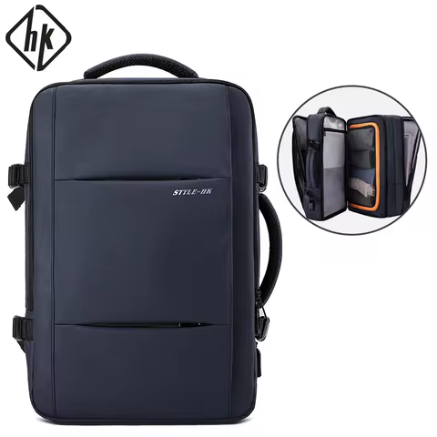 HK Multifunctional Men's Travel Backpack Expandable Business Backpack Waterproof Large 15.6" Laptop 