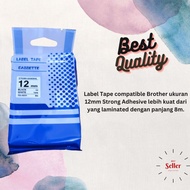 Label tape tze 231 tze231 12mm compatible brother black on white.