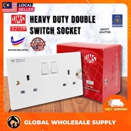[READY STOCK]  SIRIM UMS 2213A Double Switch Socket 13A Switched Socket Outlet 2213A 2 Gang Socket