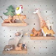 童玩 動物公仔 木製品 手作品 動物模型 積木玩具 動物玩具 木雕