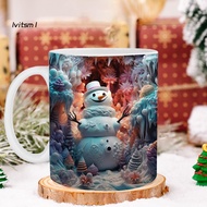 [LV] Christmas Mug Daily Coffee Mug Festive Christmas Ceramic Mug Perfect for Coffee Tea Water Ideal for Home Office Use Unique Xmas Design Great Gift Idea