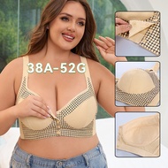 Ready stock extra large size bra for women cotton 38-52 A-G cup printed no rims vest style front but