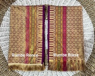 Set Kain Songket Thailand Motif Geometris Warna Ungu Muda dan Gold - Baju Batik Etnik Unik