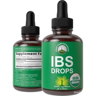 USDA Organic IBS Relief 5-in-1 Liquid Drops - for Ingestion, Bloating, Gas - Irritable Bowel Supplem