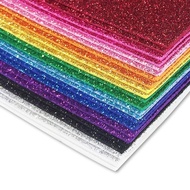 5 Sheets /Pack Glitter Foam Art Paper Sticker Materials DIY Designs Birthday Party Occasions Colored