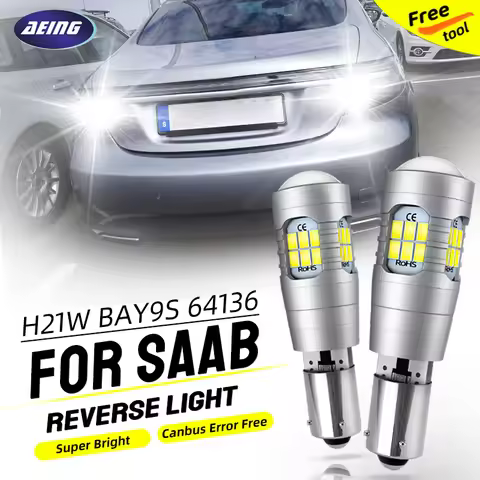 2 pieces H21W BAY9S LED Reverse Backup Signal Lights Blubs Replacement 64136 Canbus Error Free For S