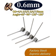 sus304 d0.6mm OD4/4.5/5/5.5/6/7/8mm V-shaped spiral torsion spring angle 60/90/120/180 degrees[my-fc