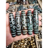 Dzi 7 EYES old green lime, size 5.6cm 7 Medicine Buddhas meaning love, wealth, peace, luck feng shui