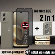 2 in 1 Moto G06 Privacy Tempered Glass Anti-Spy Screen Protector For Motorola G56 G75 G35 G15 4G 5G 