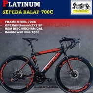 Sepeda Balap PLATINUM Roadbike - 700c - shimano 2x7 speed - Velk