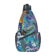 Cool Chinese Dragon Sling Bag,Casual Crossbody Backpack Shoulder Chest Bag for Women Men Travel Hiki