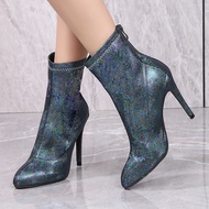 Saiz tumit tinggi Denova wanita 34-42 Boot buku lali keselesaan dengan zip