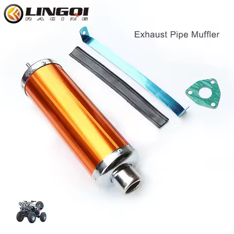 LYNNCHI Motorcycle 32mm 1.25" Muffler Silence Exhaust Pipe With DB Killer For 50cc 110cc 125cc Dirt 