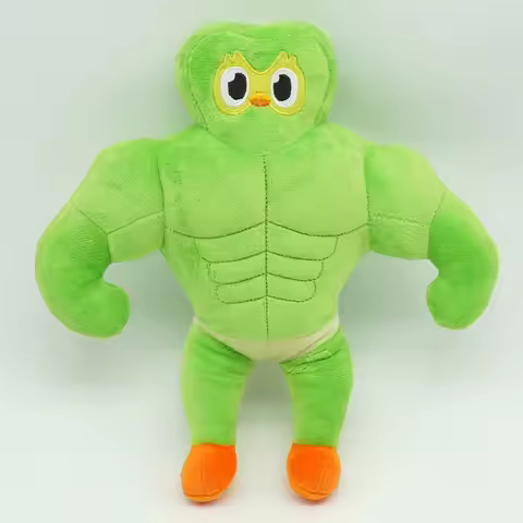 New 25cm Duolingo Buff Duo Plush Toys Cartoon Cute Soft Stuffed Pillow Dolls For Kid Birthday Christ