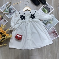 Đầm hoa đen bé gái hoa len 8-28kg Angel Baby Thời Trang Thiết Kế