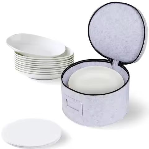 Felt Storage Bag Glass Cup Rack Cooking Plate Soup Spoon Case Dish Fabric Holder Travel Kitchen Acce