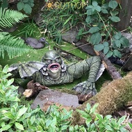 GUTHOP Halloween Creation, Home Decor Model Creature from the Black Lagoon Grave,  Resin Figure Gree