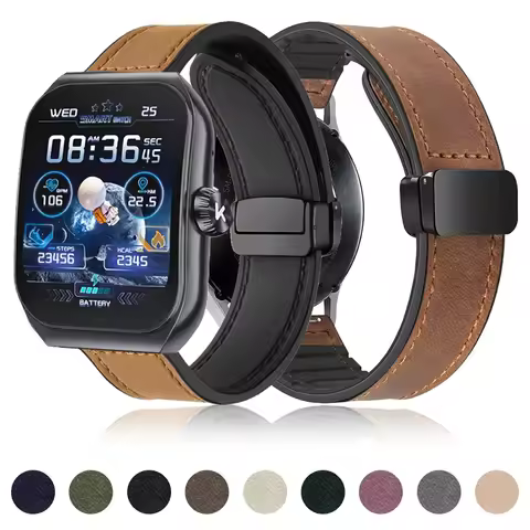 Leather Silicone Strap for KUMI KU7 Smart Watch Band Wristband Bracelet for KUMI KU7 20mm 22mm Strap