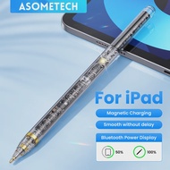 Asometech ปากกาสัมผัสแบบไล่ระดับสีใสสำหรับ Apple pencil 2 iPad iPad iPad Air Pro 11 12.9 MINI 6ปากกาสไตลัสที่ชาร์จไร้สาย