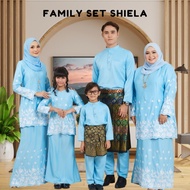 Baju Raya 2026 Viral Set Family Kurung Moden Sulam Perempuan Lelaki Slim Fit Dewasa Plus Size Kanak-