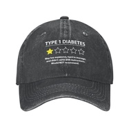 Type 1 Diabetes T1D One Star Rating Casquette Adjustable Cowboy Hat Sun Hat Baseball Cap