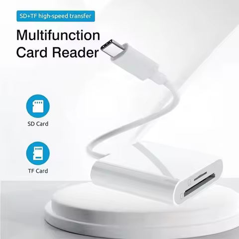 1-3 PCS 2 In 1 SD Card Reader Adapter Suitable For iPhone/for IPad/Camera, Dual Slot SD TF Storage C