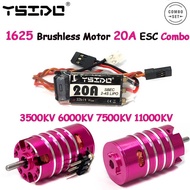 YSIDO 1625 3500/6000/7500/11000KV Brushless Motor 2.0mm Shaft w/ 20A ESC Combo for Wltoys Traxxas RC