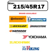 215/45R17 Blackhawk Bridgestone Continental Michelin Viking Michelin Yokohama Hankook Dunlop