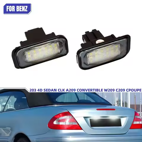 For Mercedes-Benz W203 5-door and 4-door error free CAN bus license plate light white light 12V
