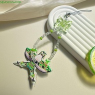 SEASONWIND Paper Kite Phone Lanyard, Green Cartoon Beaded Bag Hanging Chain, Cute Pendant Backpack Charm Creative Key Chain Pendant Gift
