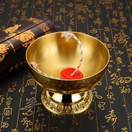 Copper Bowl Oil Lamp Decoration Brass Liquid Butter Lamp Base Lamp Holder Buddha Worship Lamp Changming Buddha Supplies