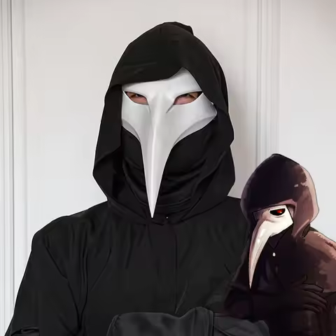 SCP Foundation SCP-049-J The Plague Fellow Cosplay Mask Adult Doctor Schnabel Bird Beak Facepiece Ha
