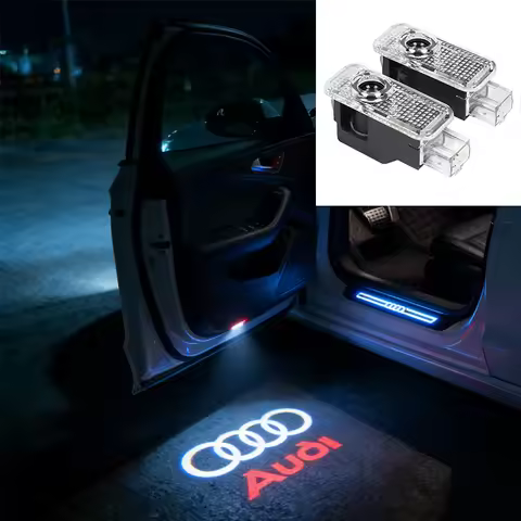 2pcs Car Door Welcome Lights Projector Ghost Shadow Lamp for Audi A1 A3 8P 8V A4 A5 A6 A7 A8 Q3 Q5 Q