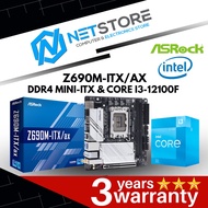 PWP ASROCK Z690M-ITX/AX DDR4 MINI-ITX &amp; INTEL CORE I3-12100F PROCESSOR