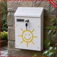 [leipupa] Decorative Outdoor Wall Mailbox Sun Pattern Vintage Galvanized Secure Parcel Holder Mail B