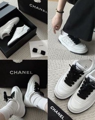 折扣‼️Chanel 24P sneakers white shoes 小白鞋 女款 黑白熊貓板鞋 波鞋 球鞋 運動鞋 trainers shoes size 36.5 打折 markdown MD 