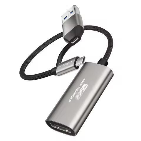 1080P Capture Card 4K Input HDMI to USB-A/USB-C USB3.0 Capture Video and Audio Recording for OBS Stu