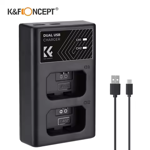 K&F Concept Camera Battery Charger for Sony NP-FW50 Compatible with Sony A6000 A6500 A6300 A6400 A7 