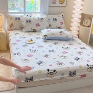 Cartoon Crayon Shin-chan Bed Sheet with Rubber Non-slip Mattress Cover for Kid Single Queen King Siz