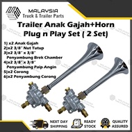 SORL BUNYI BREK ANAK GAJAH BRAKE VALVE TRAILER CORONG PLUG AND PLAY SET (PnP) QUICK RELEASE VALVE 3/8 HORN TRUMPET