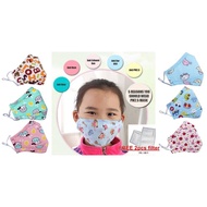 3D Kid Children Cotton Washable Mask + FREE 2pcs PM2.5 Filter