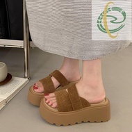 Ai3 In Stock: Thick-Soled Heightening Flip Flops women Comfy wedges selipar wanita